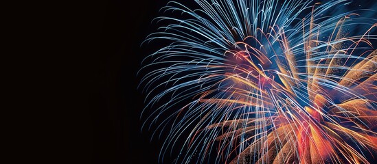 Poster - Fireworks display with empty space for text a stunning visual with no distractions. Creative banner. Copyspace image
