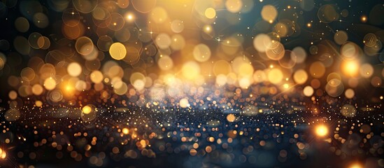 Poster - An elegant abstract background featuring glowing bokeh lights and glittering stars perfect for use as a copy space image