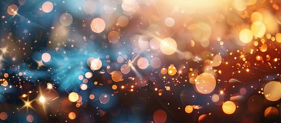 Poster - Blurred lights creating a bokeh effect in the background of a copy space image
