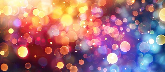 Poster - Blurred lights create an abstract celebratory backdrop with copy space image