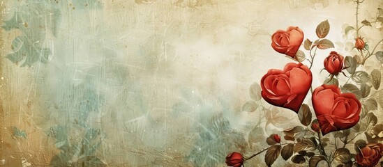 Aufkleber - Vintage style Valentine s Day greeting with a copy space image