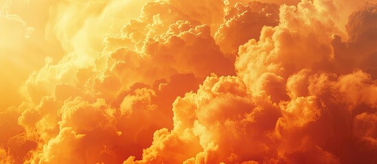 Aufkleber - Captivating orange sunset clouds in the background with toning and room for copy space image