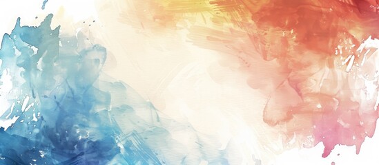 Aufkleber - A blank paper with a watercolor brush stroke providing ample copy space image