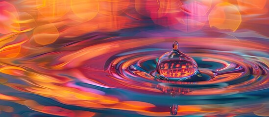 Aufkleber - Fluid droplet captured in a copy space image