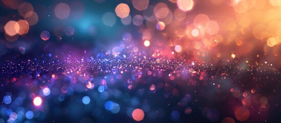 Poster - Blurred glitter Bokeh background for Christmas and New Year holidays with copy space image