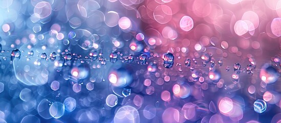 Poster - Bokeh effect on water droplets creates a gradient background suitable for various occasions includes copy space image for text placement