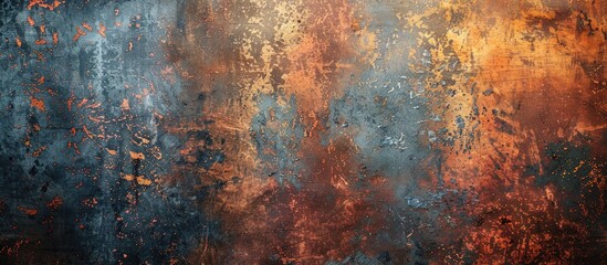 Aufkleber - Colorful grunge metal backdrop with scratches for design and a rusty texture featuring copy space image