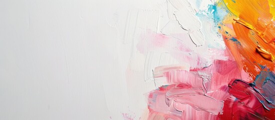 Aufkleber - Various colored palette set against a white backdrop with space for text alongside. Creative banner. Copyspace image