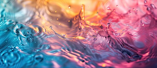 Poster - Color merging in water producing an abstract copy space image