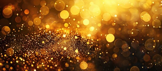 Leinwandbilder - Abstract background created by a golden bokeh effect with copy space image available