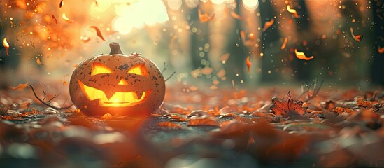 Poster - Autumn inspired Halloween copy space image concept