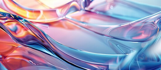 Poster - Plastic and glass background with a graphical curve suitable for a copy space image