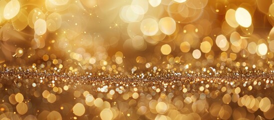 Poster - Glittering golden background creating a festive ambiance for Christmas and New Year perfect for a copy space image