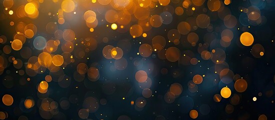 Poster - Blurred yellow lights emanate over a dark backdrop enhancing a vivid bokeh effect for a captivating copy space image