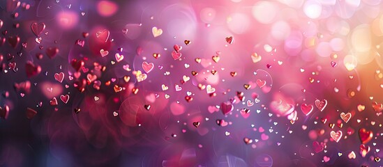 Aufkleber - Background adorned with hearts perfect for a romantic copy space image
