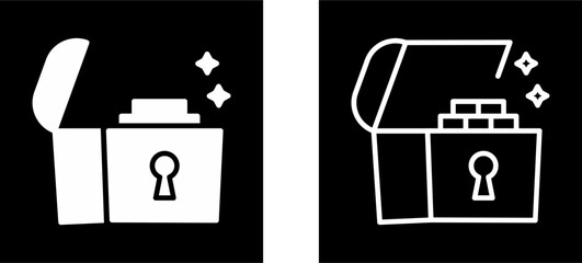 Poster - Open Treasure Box Vector Icon