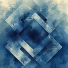 Poster - Abstract Geometric Composition in Blue Tones