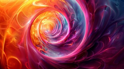 Wall Mural - Abstract spiral patterns with dynamic, swirling designs and vibrant colors