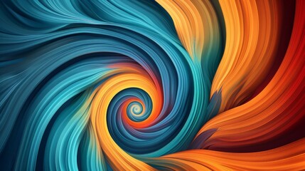 Wall Mural - Abstract spiral patterns with dynamic, swirling designs and vibrant colors