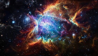 Wall Mural - colorful nebula with stars in deep space