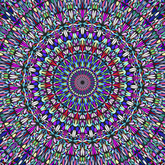 Poster - Abstract geometrical dynamic flower ornament pattern background - floral colorful psychedelic hypnotic vector graphic