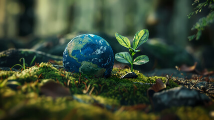 Green Earth, symbolizing environmental protection and sustainable development