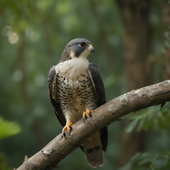 a bird that is sitting on a branch in the forest