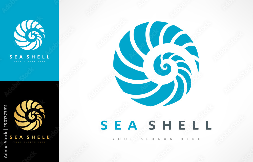 Seashell logo vector. Nature design. Stock Vector | Adobe Stock