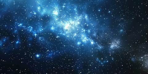 Wall Mural - Galaxy Illustration: A Stunning Portrait of the Universe with Bright Shining Stars and Nebulae in the Night Sky