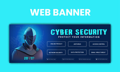 Wall Mural - cyber security web slider design template,web banner