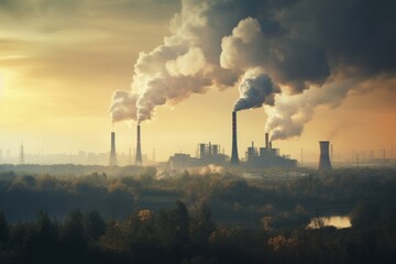 Canvas Print - pollution architecture landscape outdoors.