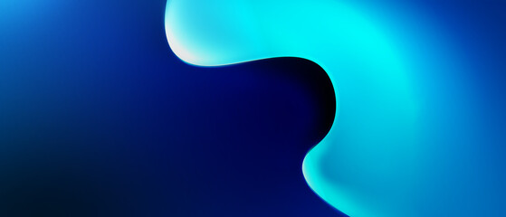 Sticker - abstract minimal neon background with glowing curvy line