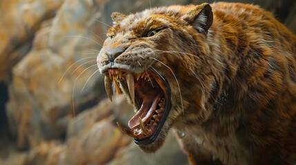 Sticker - Saber-toothed Cat Scary and Wild