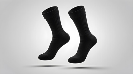 Black socks on a white background. Generative AI