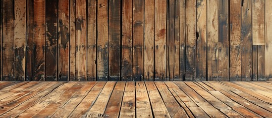 Fototapete - A weathered wooden backdrop suitable for featuring a copy space image is available