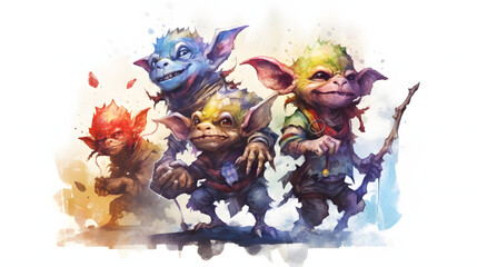 Wall Mural - Goblin Fantasy Watercolor Style