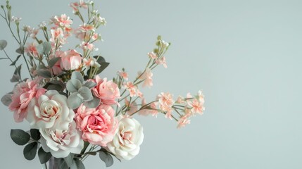 Sticker - Decorative artificial flower bouquet with blank background