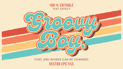 editable text effect with 3D retro and playful style