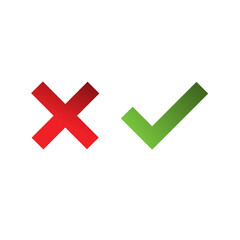 Poster - check mark and cross gradient color isolated vector