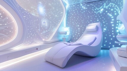 Relaxation Space with a Futuristic Starry Ceiling