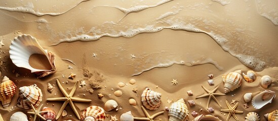 Poster - Copy space image with shells and sand