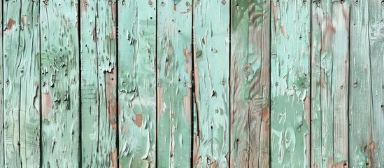 Wall Mural - Detail of weathered light green wooden texture ideal for a copy space image