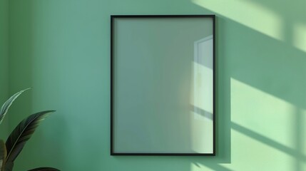 Wall Mural - green room with a frame wall. generated ai