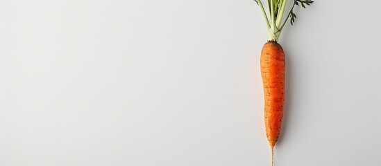 Poster - Carrot on a white backdrop with copy space image