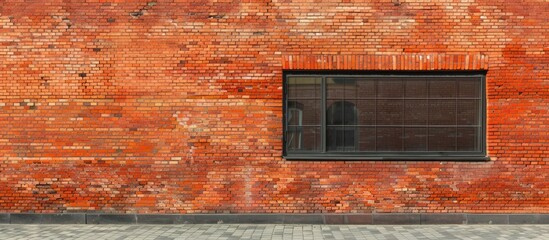 Aufkleber - The facade consists of facing brick showcasing the textured surface of an orange brick wall with ample copy space image