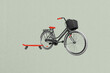 © deagreez - Composite trend artwork sketch image photo collage of copyspace transport cycling extreme fast tourism equipment bicycle skateboard