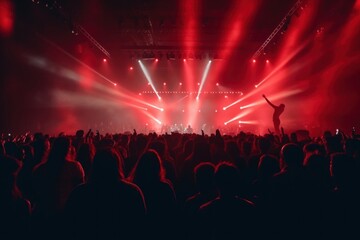 Canvas Print - Concert nightlife audience light. .