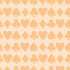 Poster - Poker table background. Casino poker table card orange vector pattern.