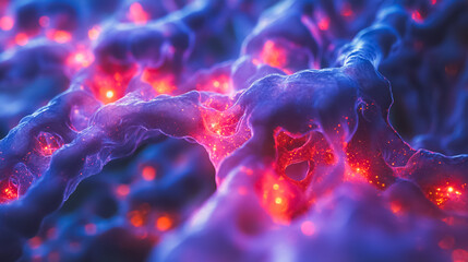 Poster - Microscopic view of DNA structure observed through a microscope, showcasing biotechnology and the natural universe at a submicroscopic level.