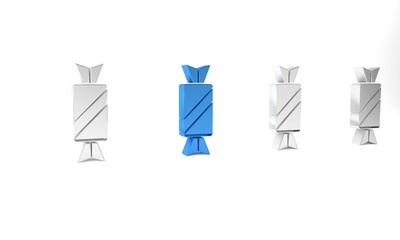 Wall Mural - Blue Candy icon isolated on white background. Minimalism concept. 3D render illustration